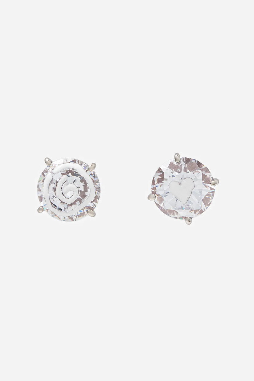 Örhängen Maison Margiela MM6 Maison Margiela Stud Earrings with Spiral and Heart Design Vit | SM7VG0086.P8372.971