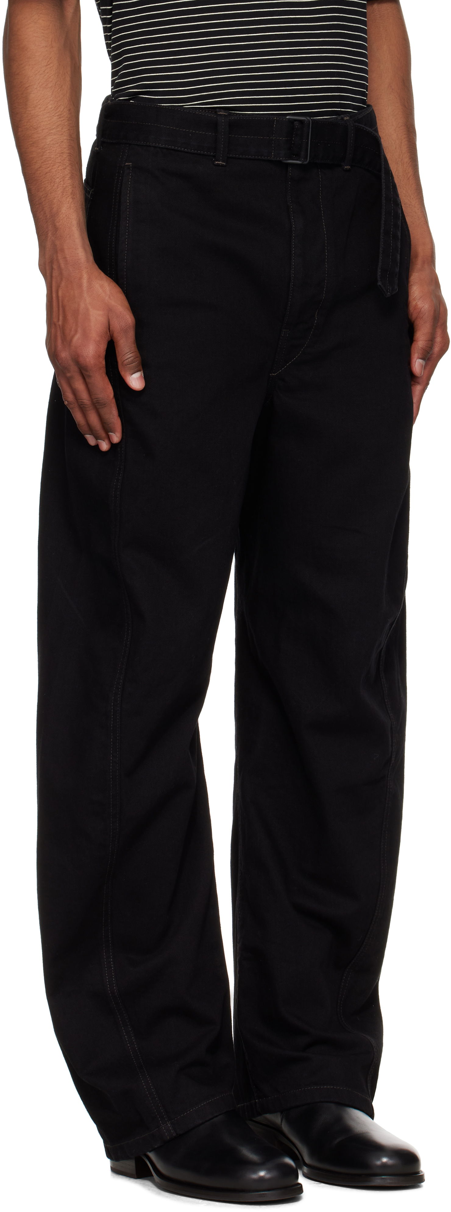 Byxor LEMAIRE Lemaire Twisted Belted Jeans Svart | PA326 LD1031, 1