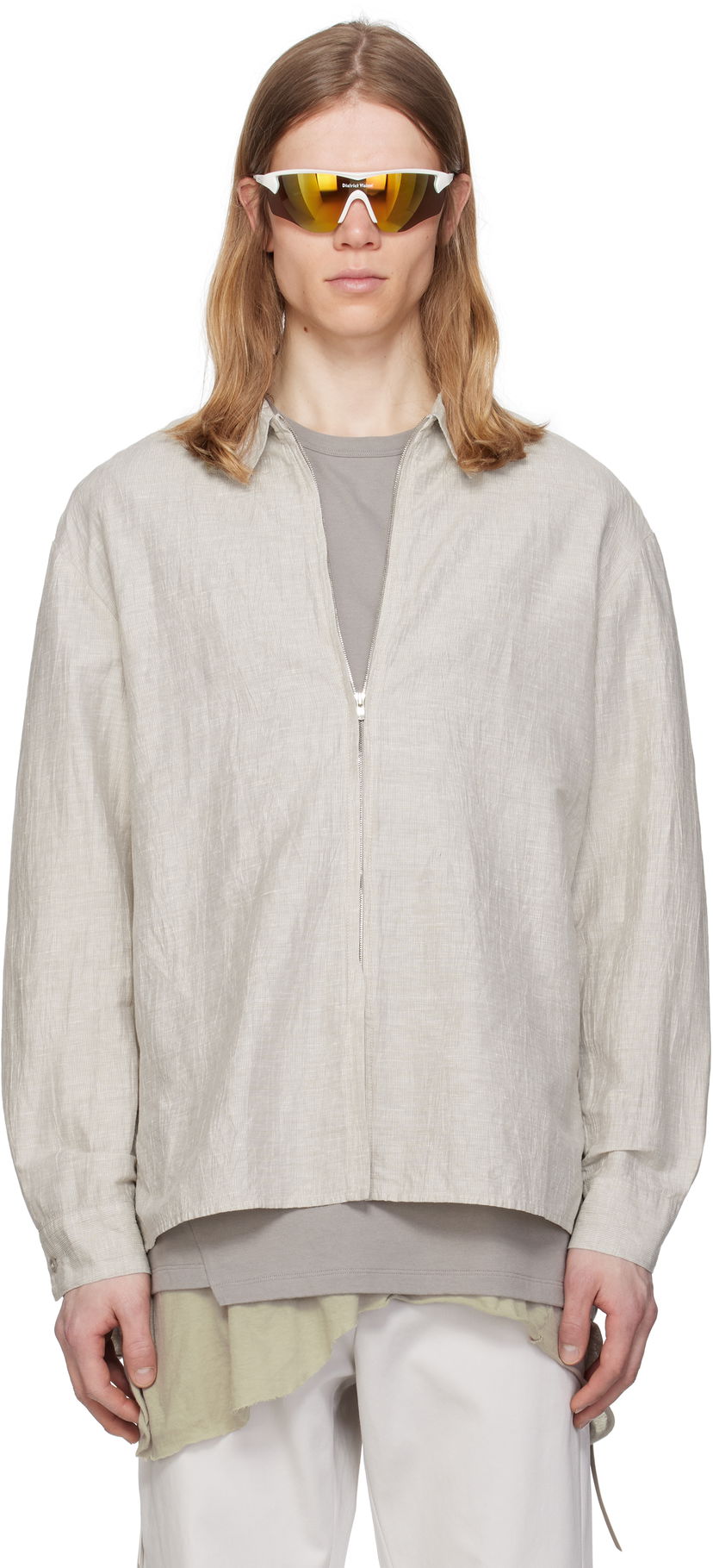 Skjorta Post Archive Faction (PAF) PAF 8.0 Right Zip-Up Shirt Grå | 8.0 TSR-IV