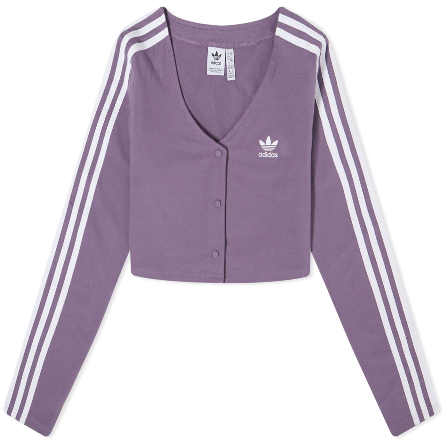 T-shirt adidas Originals Long Sleeve Button Shadow Violet Purpur | IK6616, 0