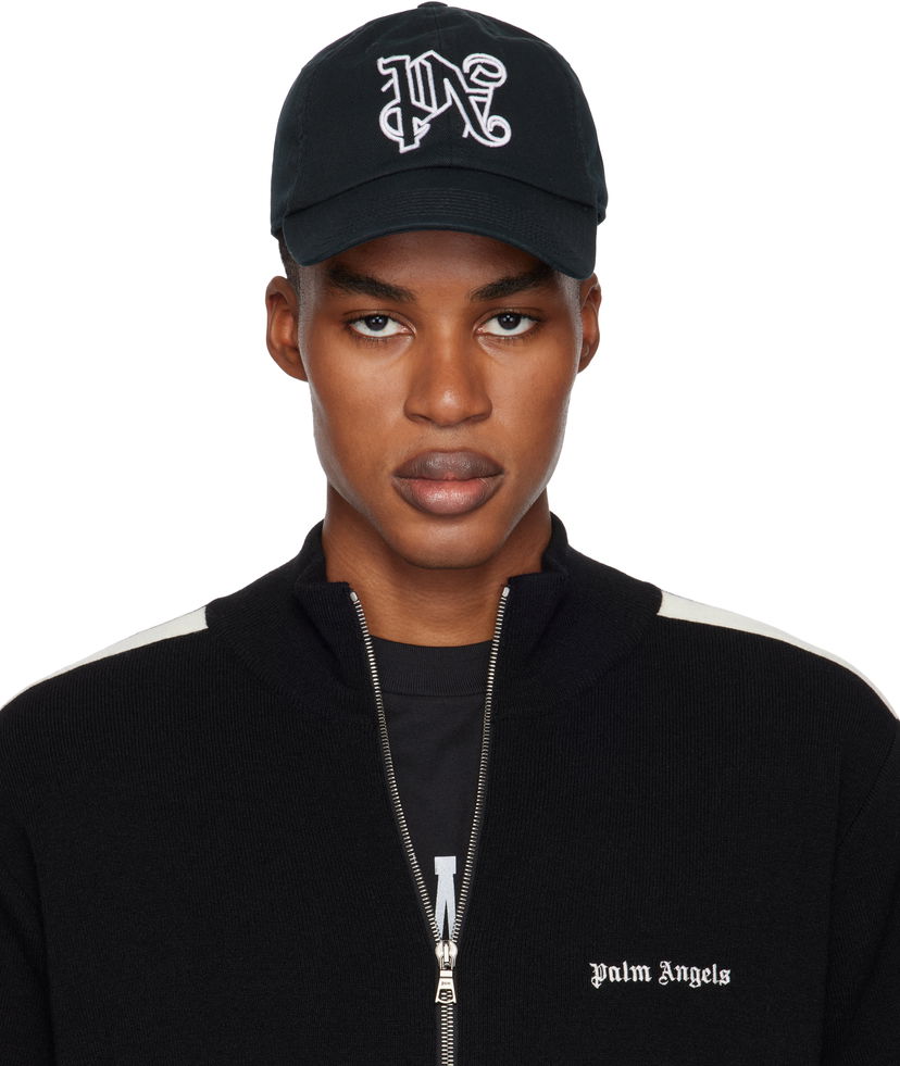 Keps Palm Angels Cap With Logo Embroidery Svart | PMLB094C99FAB0021001