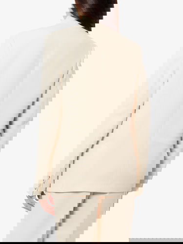 Jacka TOTEME Single-Breasted Band Collar Blazer Beige | 241WRZ1063FB0065007, 3