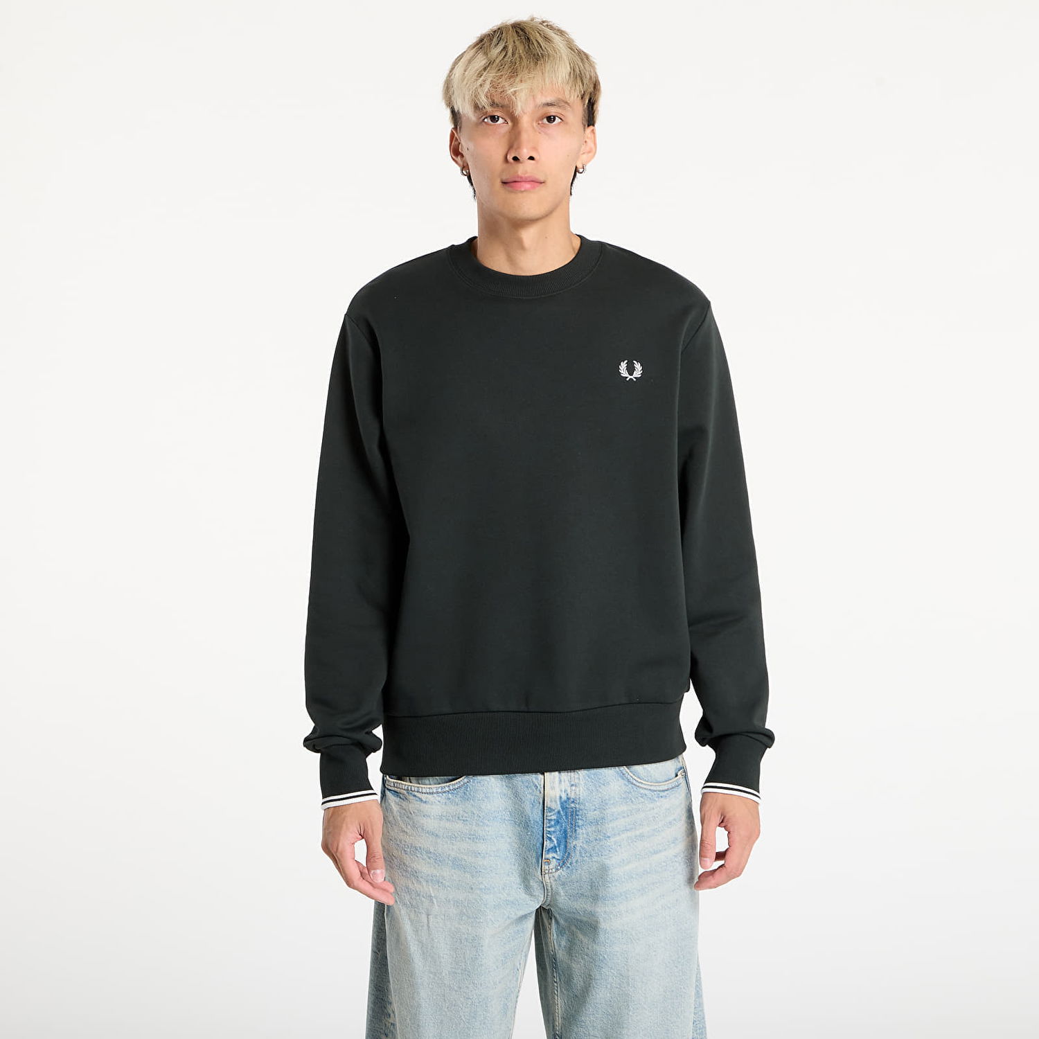 Sweatshirt Fred Perry Fred Perry Crew Neck Sweatshirt Svart | M7535 T50, 0