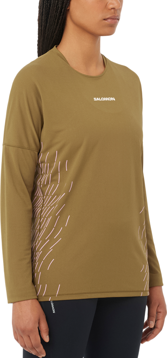 T-shirt Salomon Salomon Sense Aero Graphic Long Sleeve T-Shirt Grön | lc2698000
