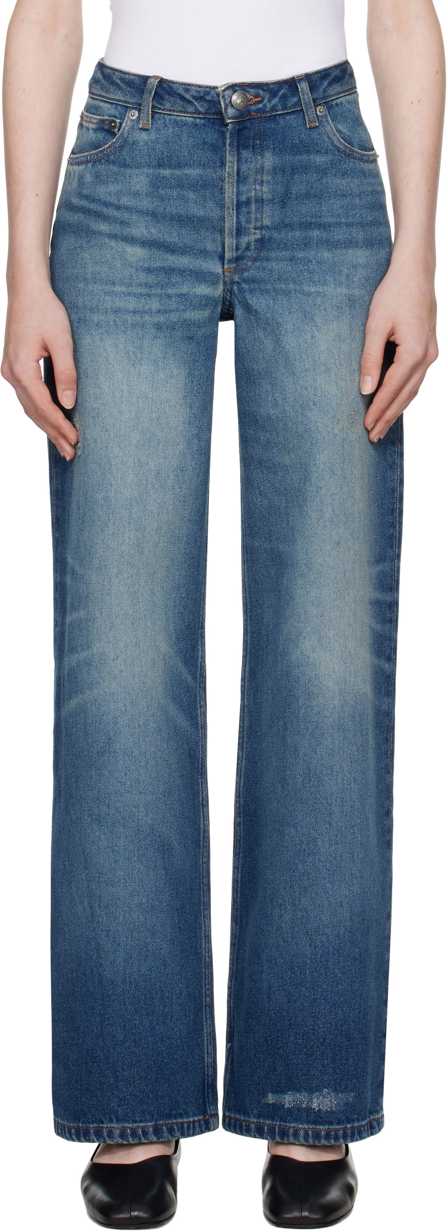 Jeans A.P.C. Elisabeth Wide-Leg Jeans Blå | COHFC-F09181, 0