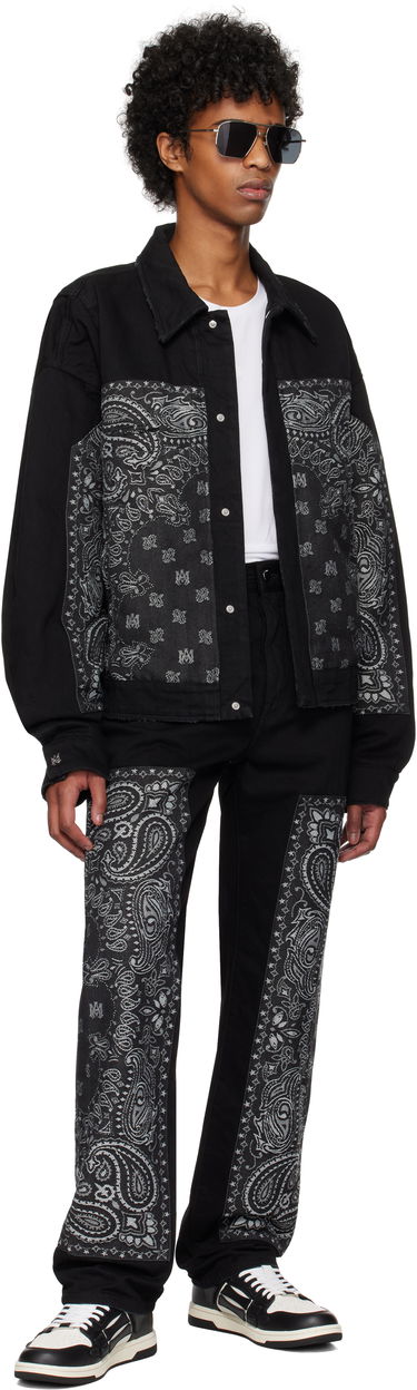 Jeans AMIRI AMIRI Bandana Jacquard Paneled Straight Jeans Svart | AMDNGH1060, 3