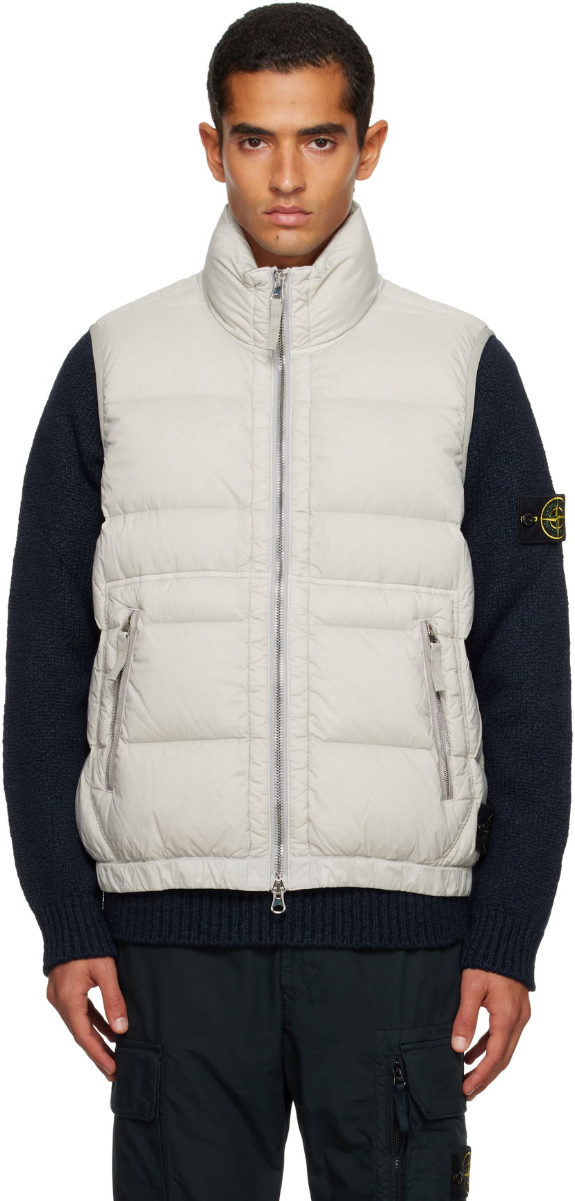 Väst Stone Island Loom Woven Chambers Down Vest Beige | K2S15 G100007 S0028