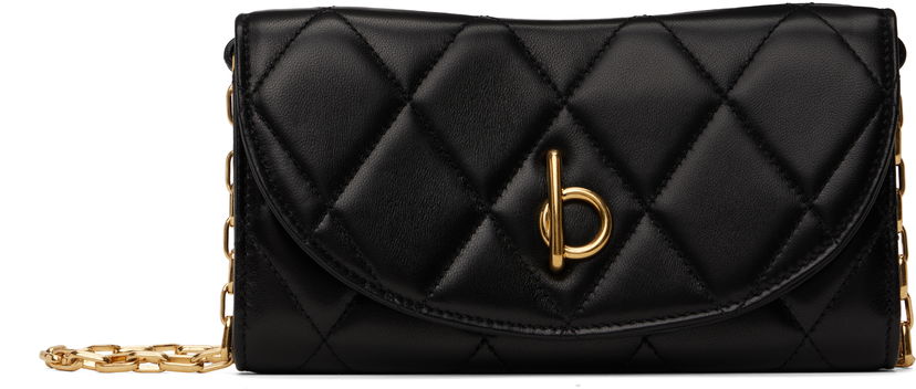 Plånbok Burberry Burberry Rocking Horse Chain Strap Quilted Wallet Bag Svart | 8103260