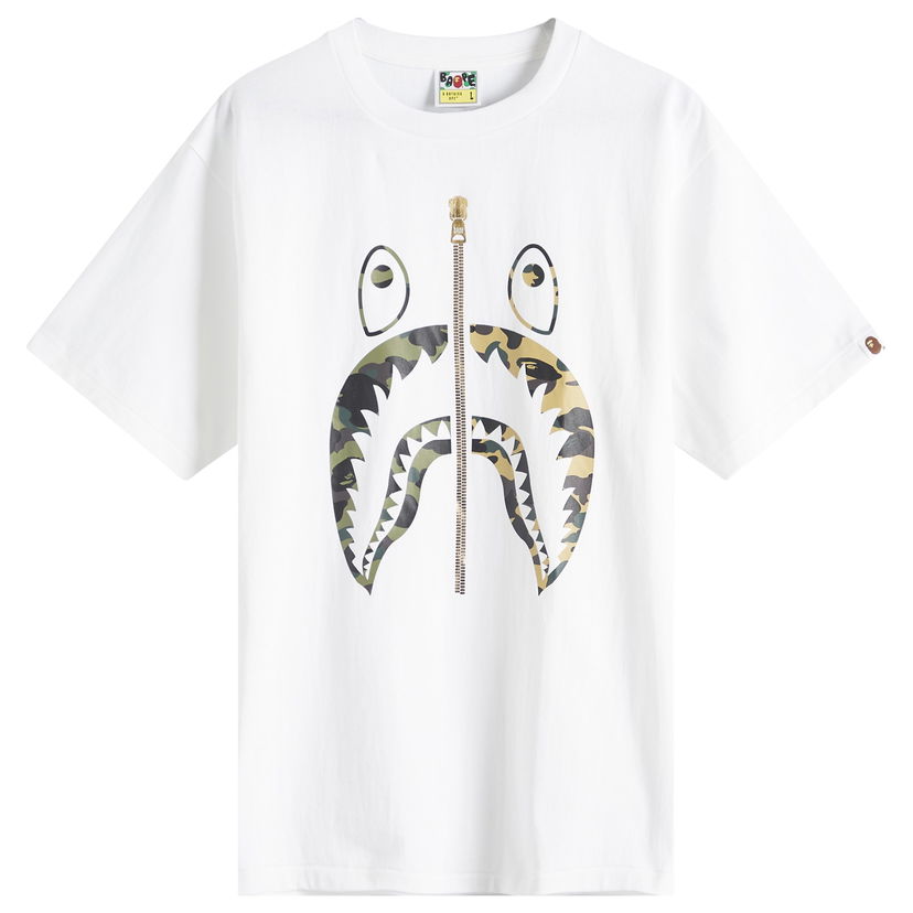 T-shirt BAPE A Bathing Ape 1st Camo Separate Shark Graphic Tee, Size L Vit | 001TEL301018M-WHT