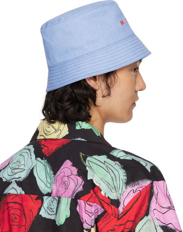 Hatt Marni Marni Embroidered Logo Denim Bucket Hat Blå | CLZC0110S0 UTC476, 2