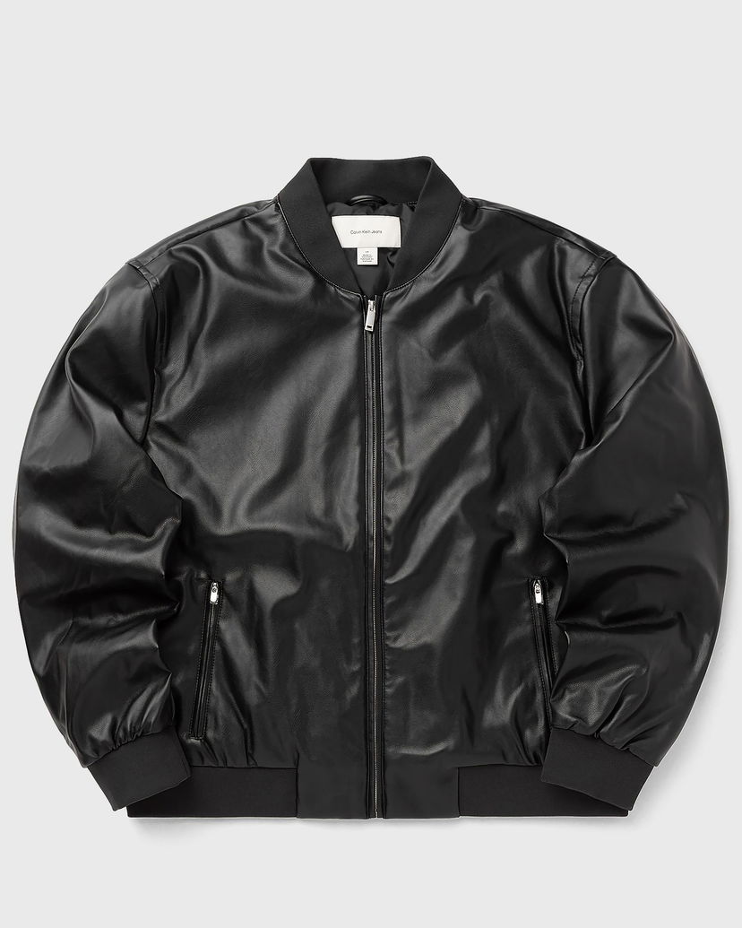 Bomberjacka CALVIN KLEIN D6 Faux Leather Bomber Jacket Svart | LV04RC407GUB1