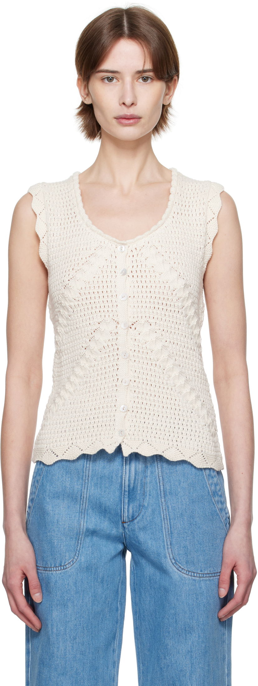 Sweater A.P.C. A.P.C. Palmyre Knit Top Vit | COHHV-F23418