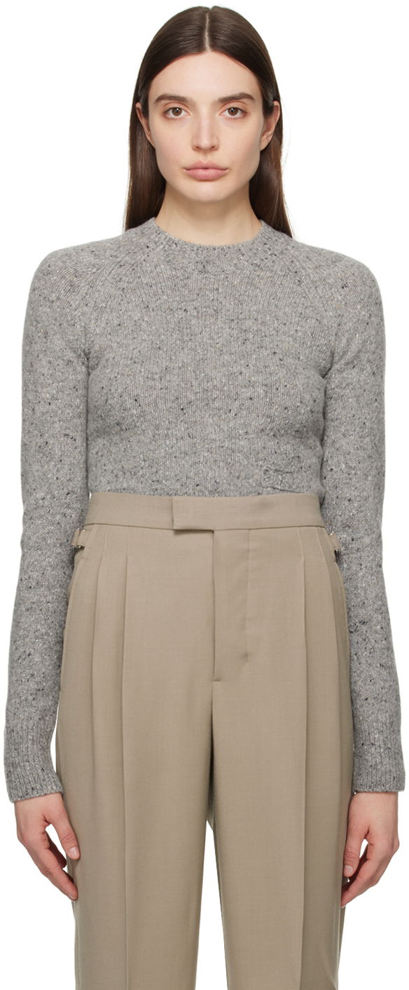 Sweater AMI Paris Raglan Sweater Grå | FKS035.KN0038