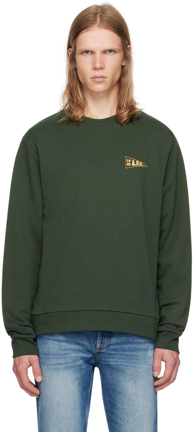 T-shirt A.P.C. Green Logo-Printed Sweatshirt Grön | COHBY-M27946
