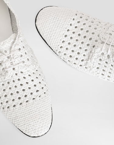 Tillbehör Dolce & Gabbana Dolce & Gabbana Woven Leather Derby Shoes Vit | A10872A9M0880002, 3