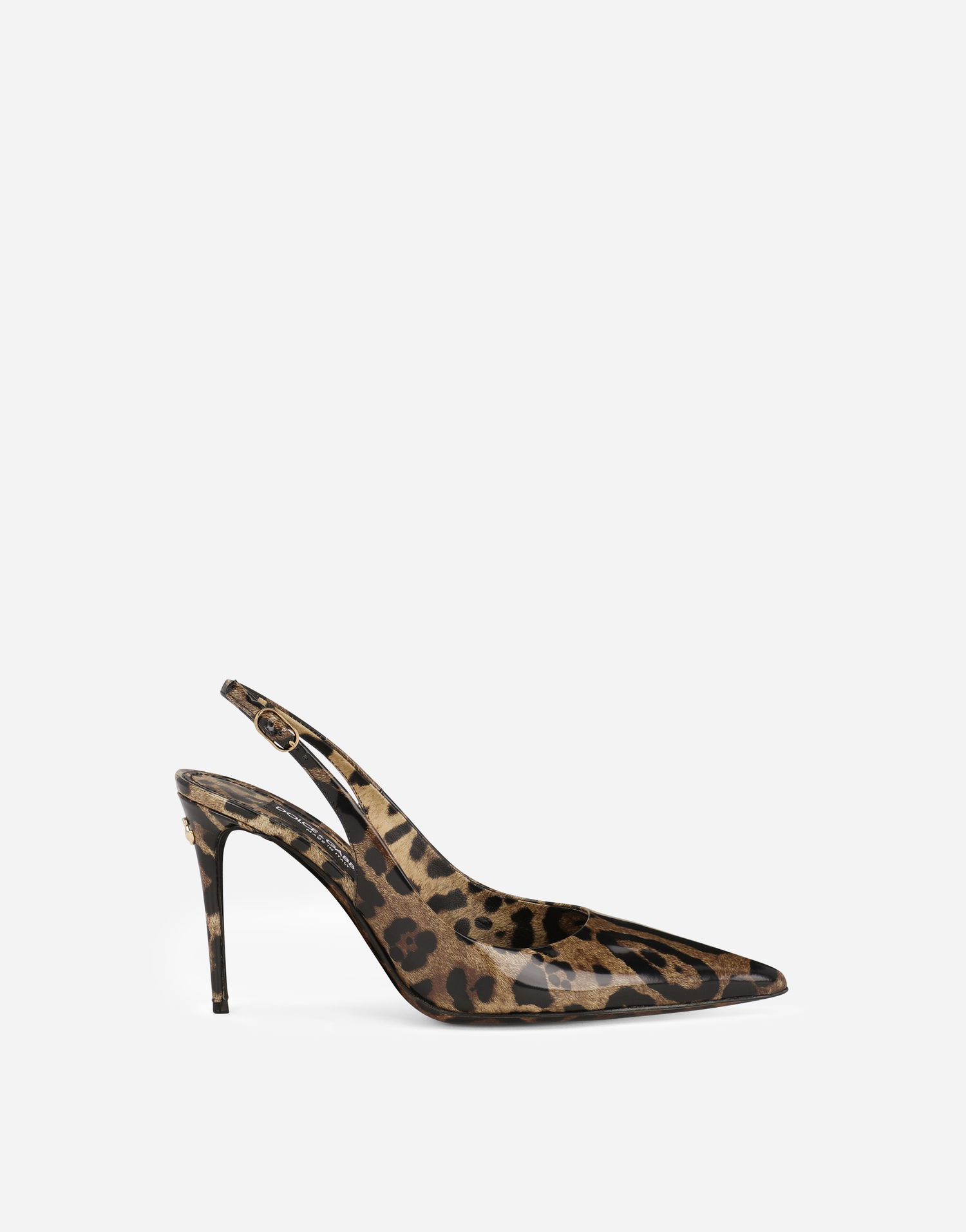 Sneakers och skor Dolce & Gabbana Polished Calfskin Leopard Print Slingbacks Brun | CG0621AM568HA93M, 0