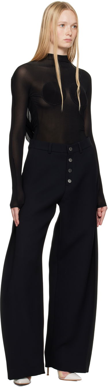 Kropp Jean Paul Gaultier Jean Paul Gaultier 'The Backless Conical' Sheer Mock Neck Top Svart | 25/34-F-TO279-J082-00, 4