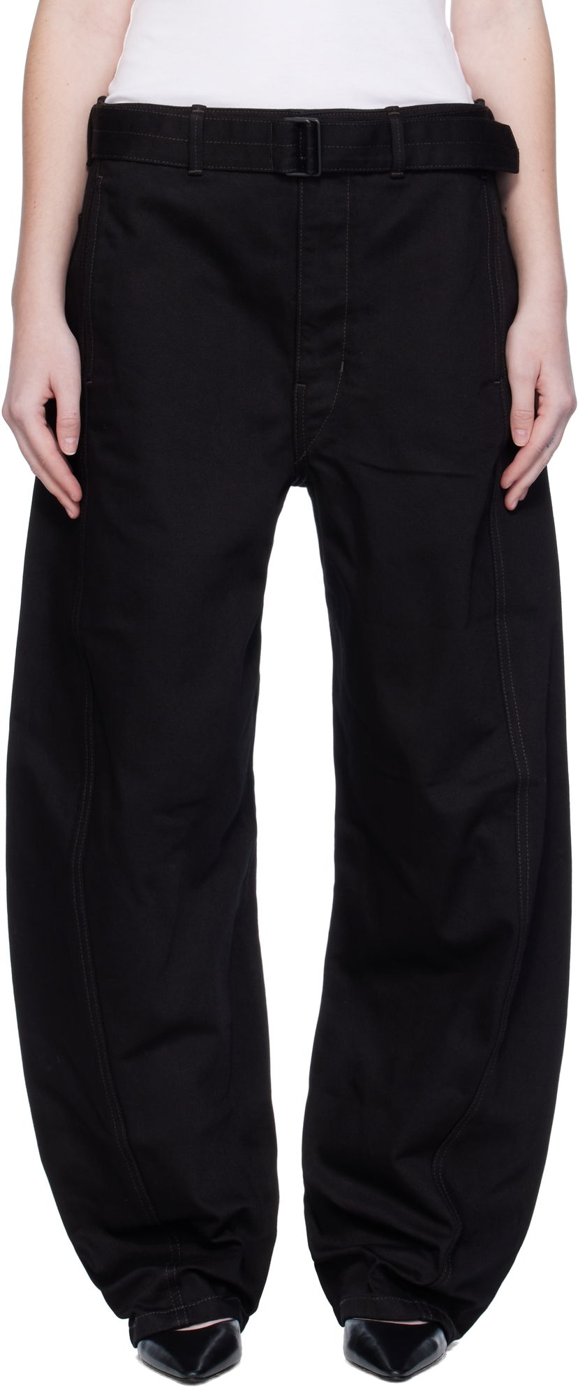 Jeans LEMAIRE Lemaire Twisted Belted Jeans Svart | PA326 LD1055