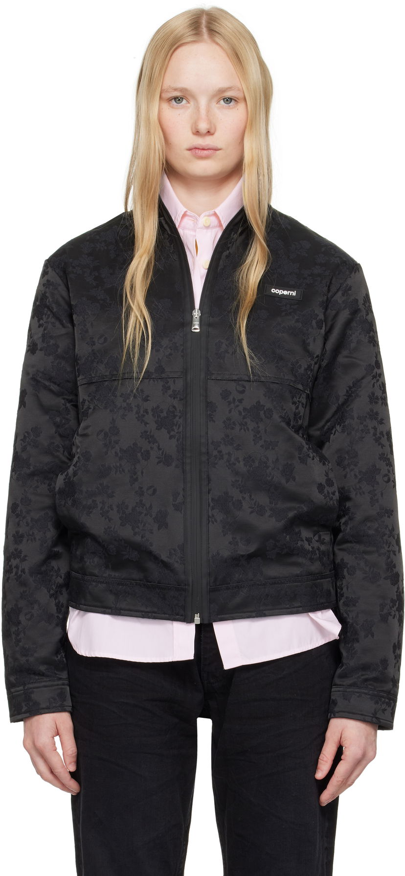Jacka Coperni Coperni Jacquard Zip-Up Jacket Svart | COPOW39F2033