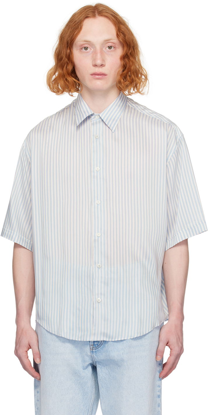 Skjorta AMI Paris Boxy-Fit Shirt Blå | HSH226.VI0015