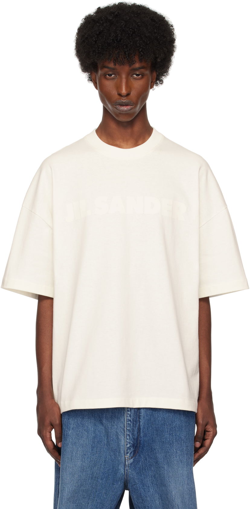 T-shirt Jil Sander Logo T-Shirt Vit | J21GC0168_J20243