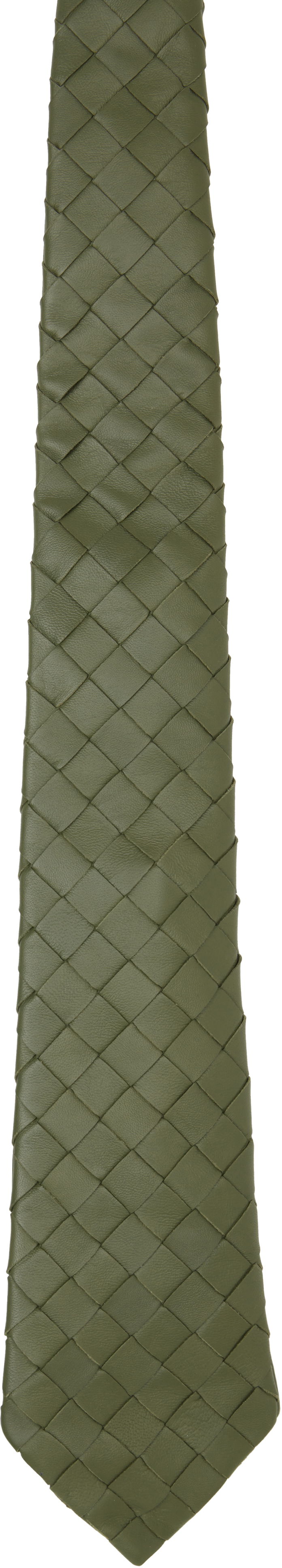Halsduk Bottega Veneta Bottega Veneta Intrecciato Leather Tie Grön | 813612 V2JG0