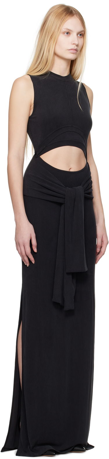 Klä Balmain Balmain Knotted Cutout Maxi Dress Svart | EF1RO125JJ76, 1