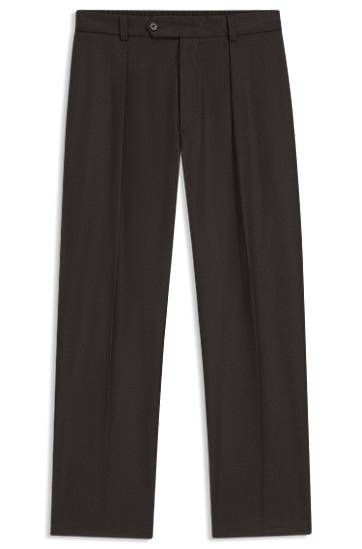 Byxor BOSS BECKHAM relaxed-fit trousers in virgin wool Brun | 50554905