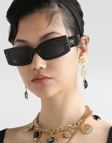 Örhängen Dolce & Gabbana Dolce & Gabbana Like A Virgin Logo Clip Earrings with Black Stone Metallisk | WER6V3W1111ZOO00, 1