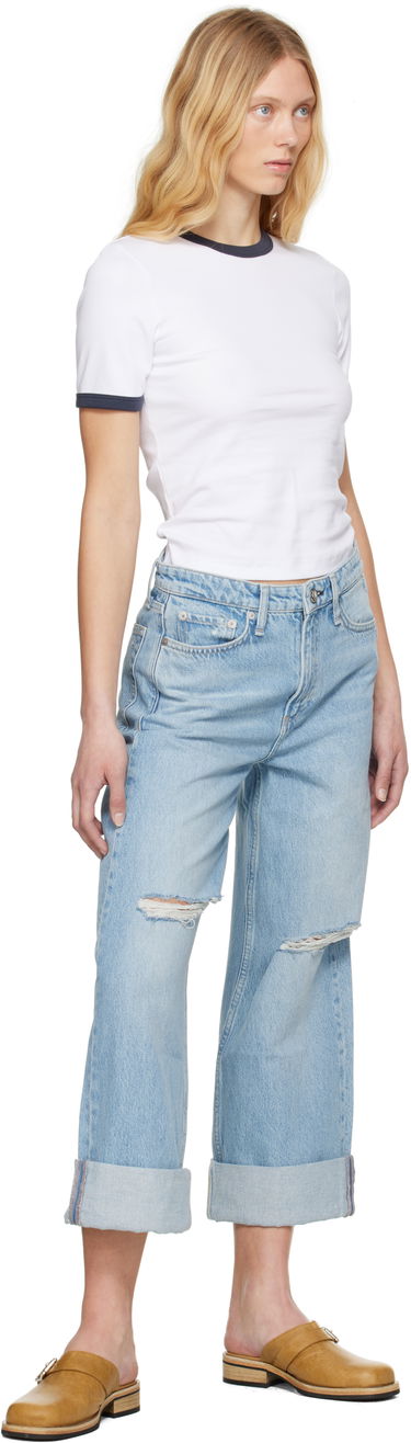 T-shirt rag & bone Rag & Bone Mia Ringer T-Shirt Vit | WCC25ST026W327, 3