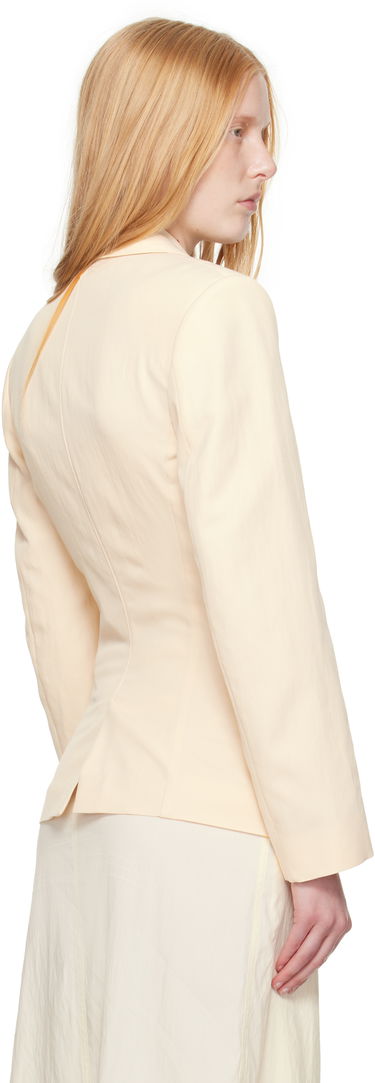 Jacka LEMAIRE Lemaire Single-Breasted Fitted Blazer Beige | JA1071 LF1362, 2