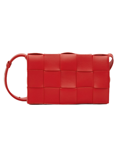Axelväska Bottega Veneta Small Intreccio Cassette Bag Röd | 578004 VMAY1