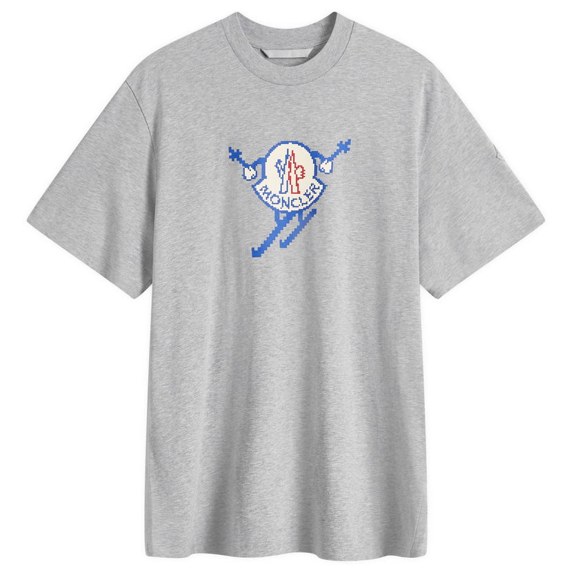 T-shirt Moncler Skiing Pixel Logo T-Shirt Grå | 8C000-83927-10-986