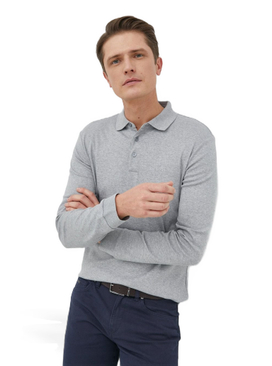 Polotröja BOSS Organic Cotton Polo Shirt Grå | 50468392