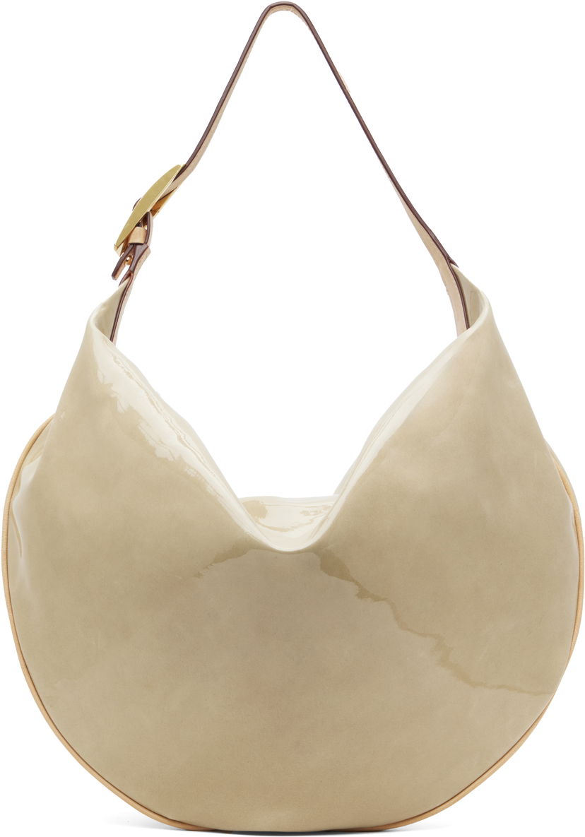 Handväska Tory Burch Tory Burch Patent Balloon Bag Beige | 171918-200