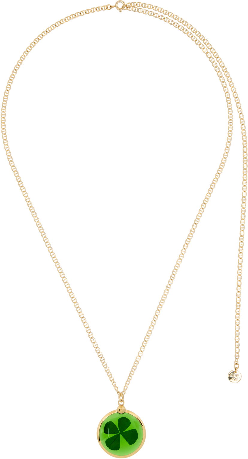 Halsband A.P.C. A.P.C. Anastasia Barbieri Fortuna Necklace with Four-Leaf Clover Pendant Metallisk | MEAEH-F70857