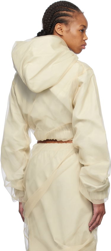 Kjol We11done We11done Layered Cropped Hoodie Beige | WD-BL0-25-117-W-BG, 2