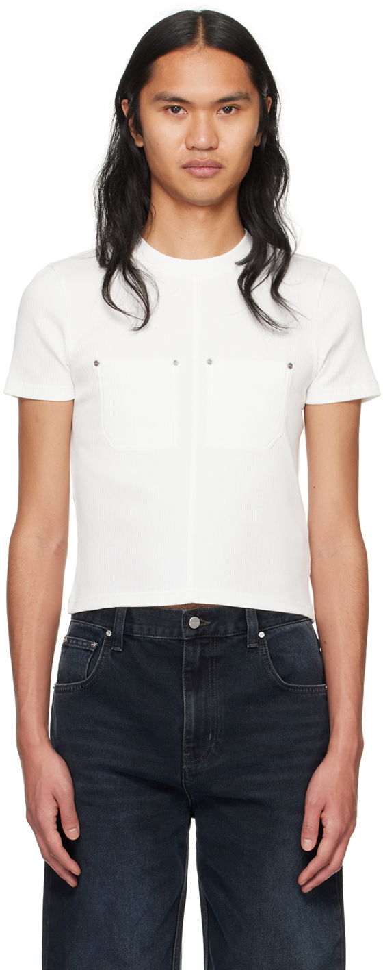 T-shirt Dion Lee Shrunken Rivet T-Shirt Vit | C3170PS24, 0