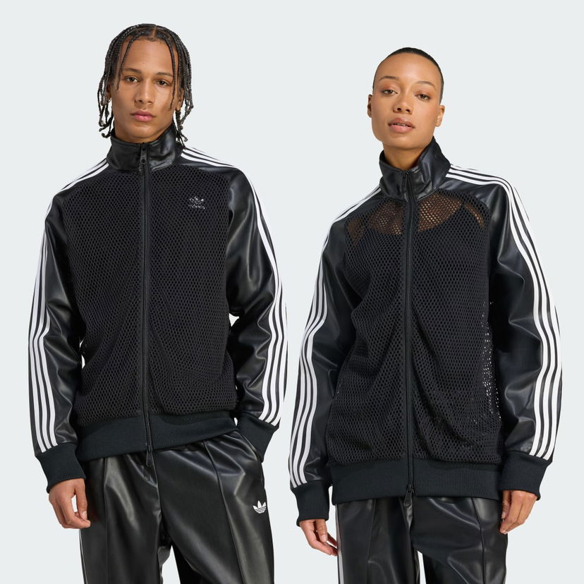 Bomberjacka adidas Performance adidas x Jeremy Scott Pride Faux Leather Mesh Track Jacket Svart | JY2016