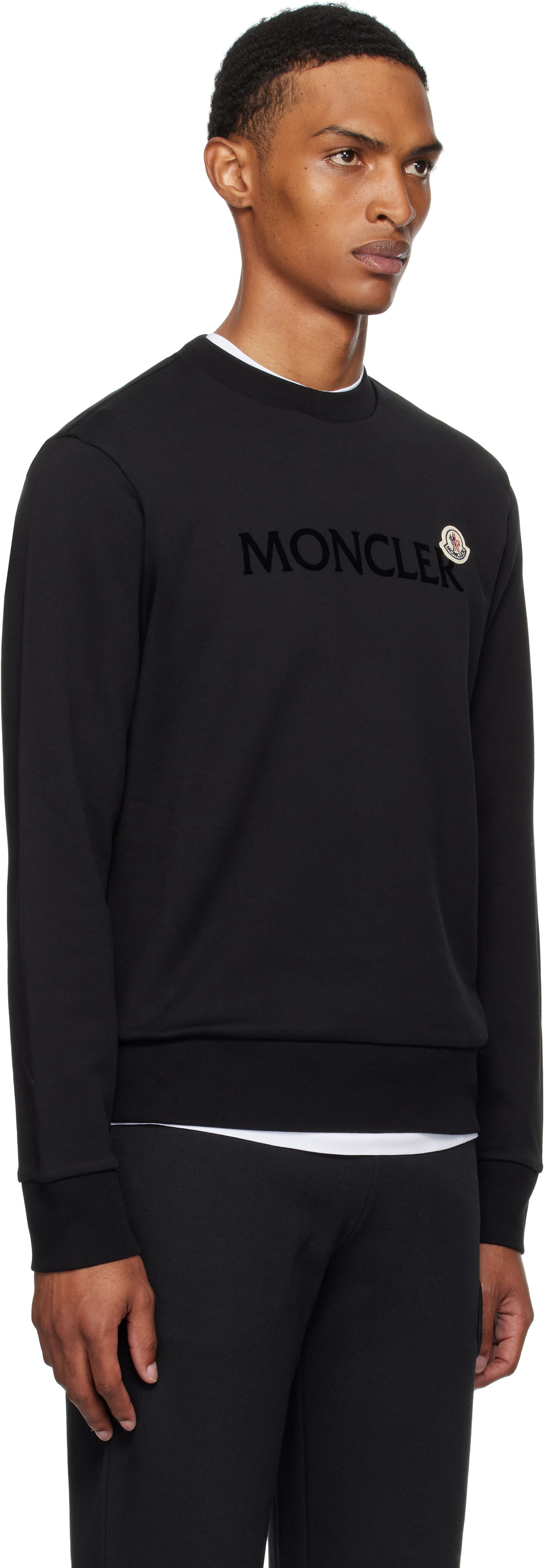 Sweatshirt Moncler Logo Cotton Sweatshirt Svart | K20918G00040809KR, 1