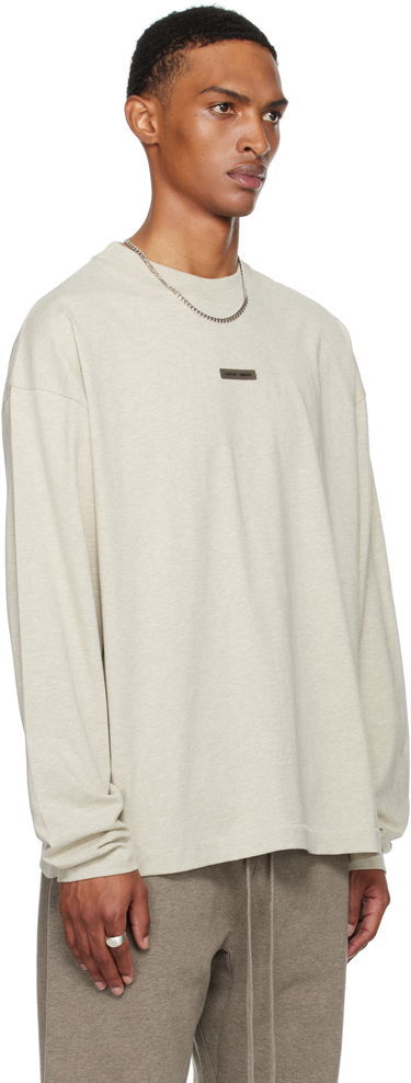 T-shirt Fear of God Fear of God Essentials Classic Long Sleeve T-Shirt Beige | 125SP254202F-969, 4