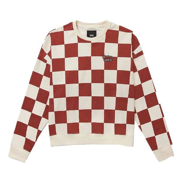 Sweater Vans Vans Grid Checkered Pullover Röd | VN0A5H98YTW, 0