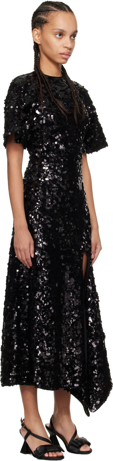 Klä GANNI GANNI Velvet Sequin Maxi Dress Svart | T4044, 1