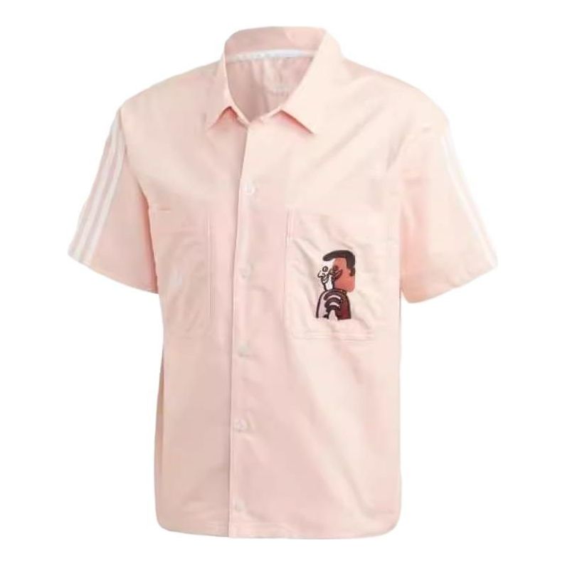 Skjorta adidas Originals Skateboard Short Sleeve Button-Up Shirt Rosa | FM1388