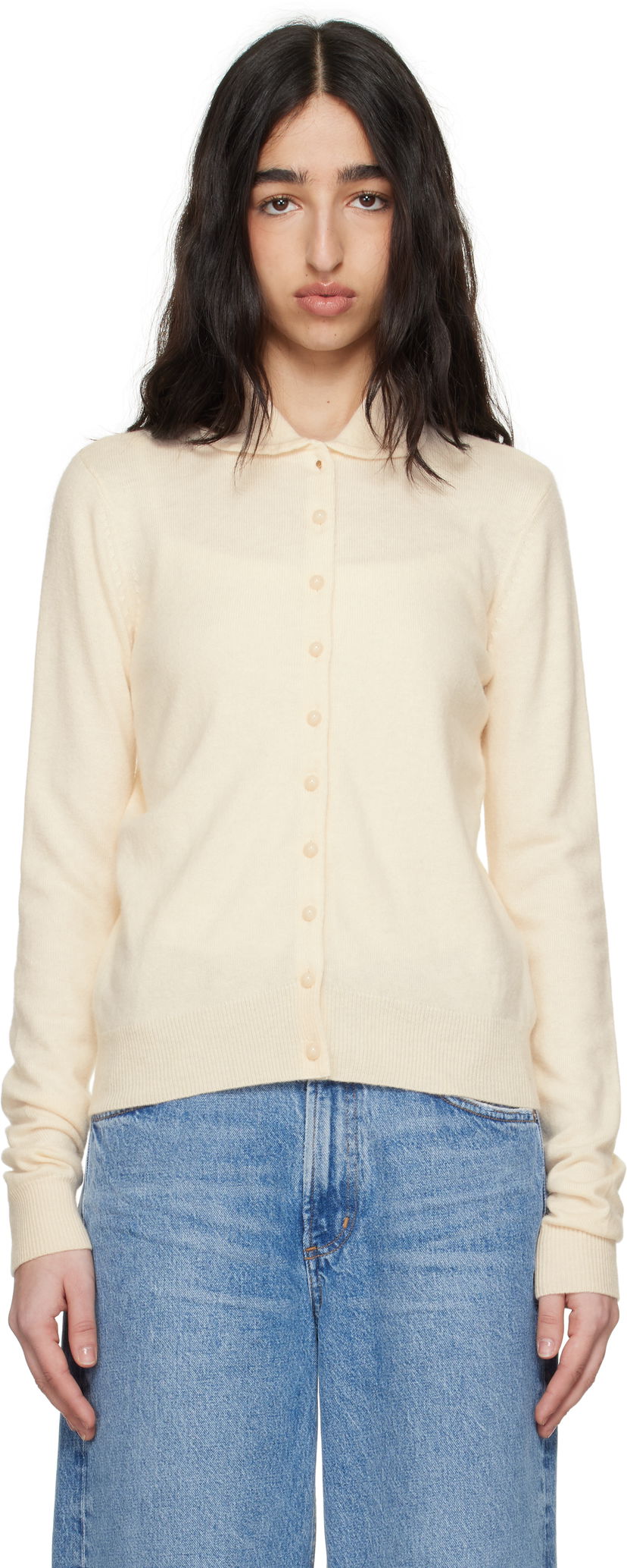Sweater GUIZIO Guizio Delphine Knit Cardigan Beige | S25119S020