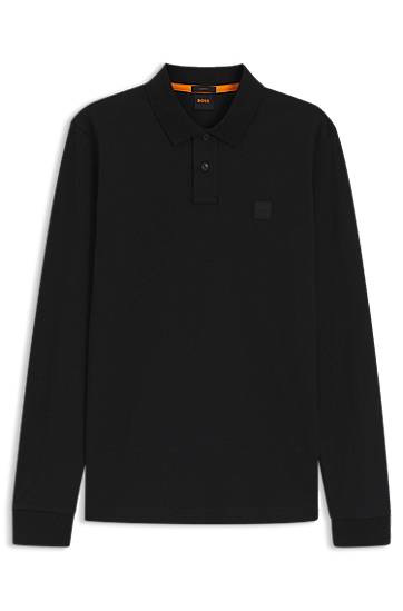 Polotröja BOSS Slim Fit Stretch Cotton Polo Shirt with Logo Patch Svart | 50507704