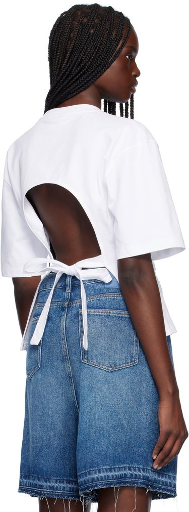 T-shirt GANNI Ganni Cotton Tie Back T-Shirt Vit | T4149, 2