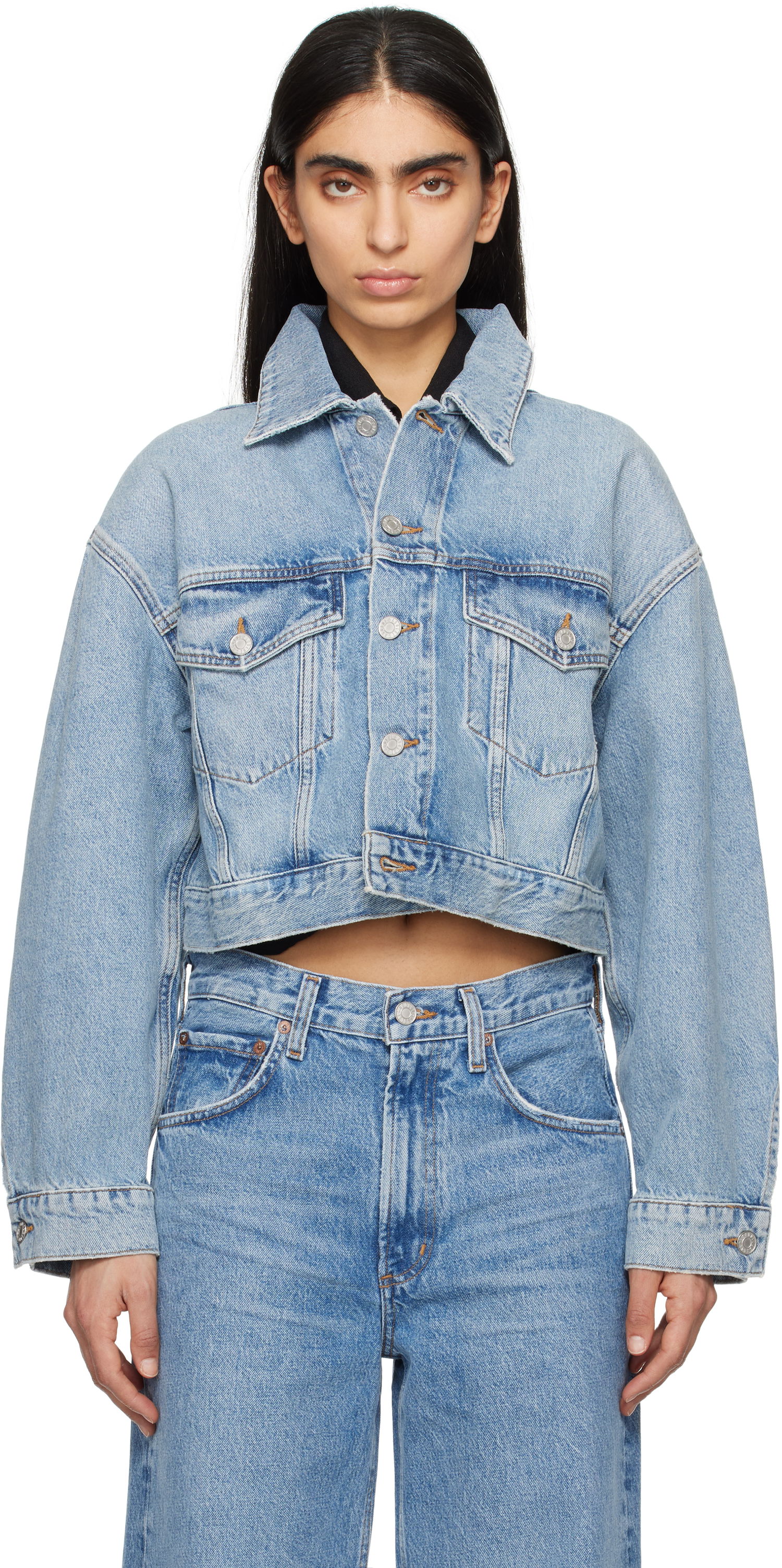Jeans AGOLDE AGOLDE Palmer Cropped Denim Jacket Blå | A5047-1601, 0