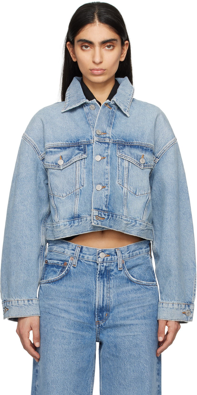 Jeans AGOLDE AGOLDE Palmer Cropped Denim Jacket Blå | A5047-1601