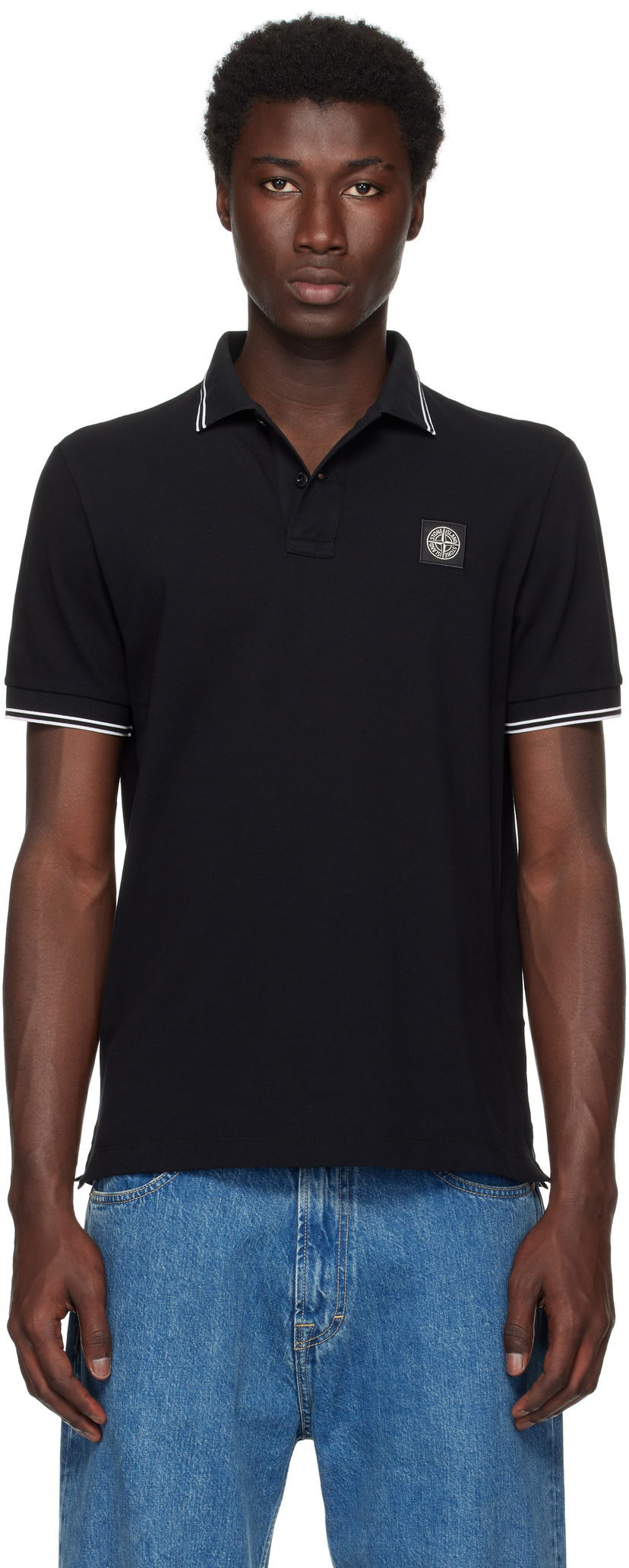 Polotröja Stone Island Organic Piqué Polo by Stone Island Svart | K2S15 2200007 S0018